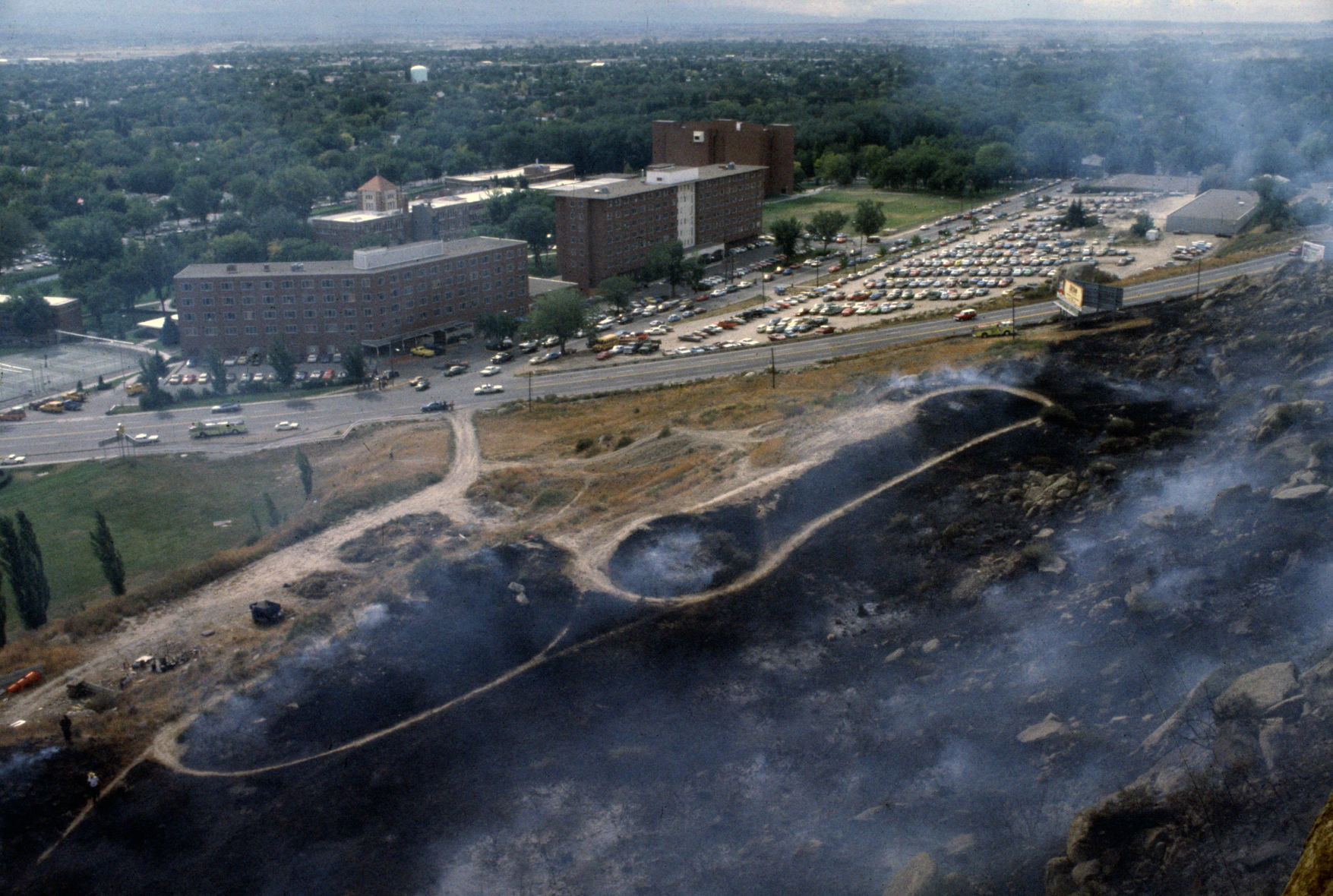 Grass fire below Rims, 1979